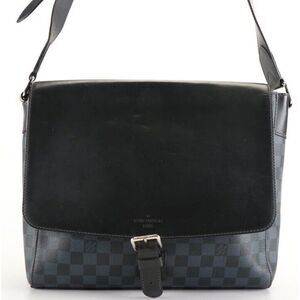 Authentic Louis Vuitton Newport Messenger Bag‎ MM in Damier Cobalt Coated Canvas